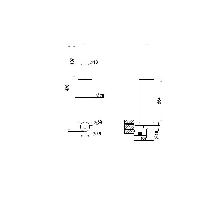 Szczotka WC GESSI ANELLO czarna/chrom 63720031