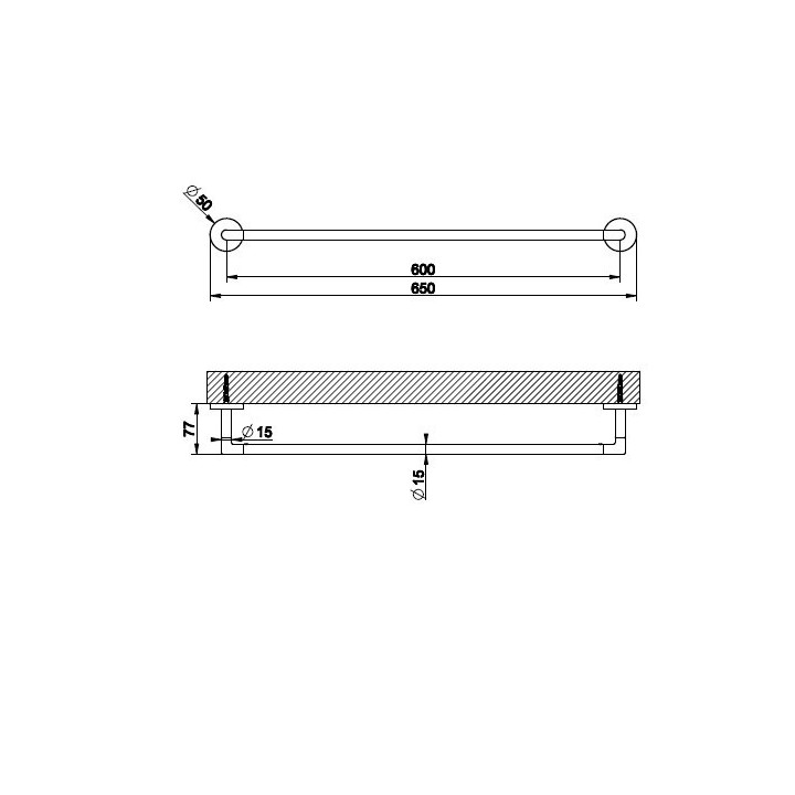 Wieszak na ręcznik 60 cm GESSI ANELLO chrom 63803031