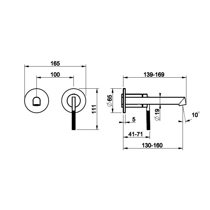 Bateria umywalkowa z krótką wylewką GESSI INGRANAGGIO chrom 63581031
