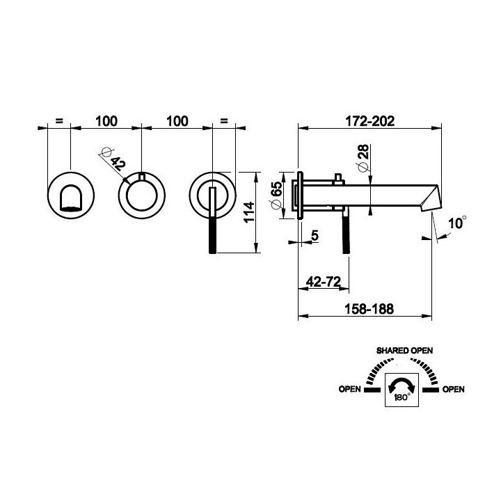 Bateria wannowa 2-drożna GESSI INGRANAGGIO chrom 63542031