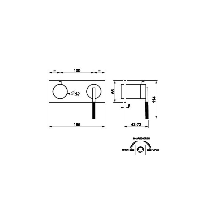 Bateria natryskowa 2-drożna GESSI INGRANAGGIO chrom 63579031