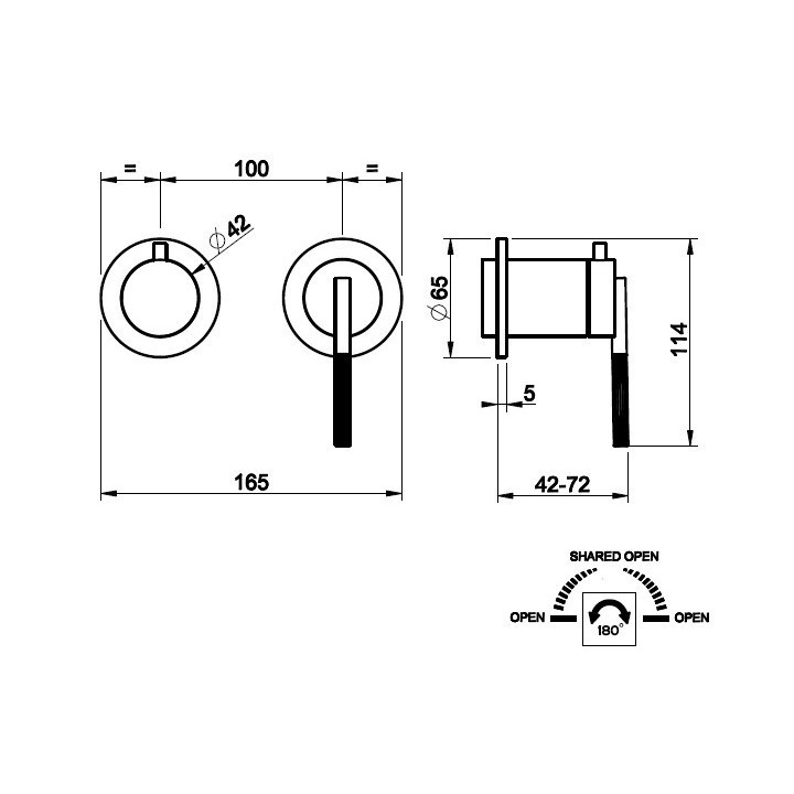 Bateria natryskowa 2-drożna GESSI INGRANAGGIO chrom 63580031