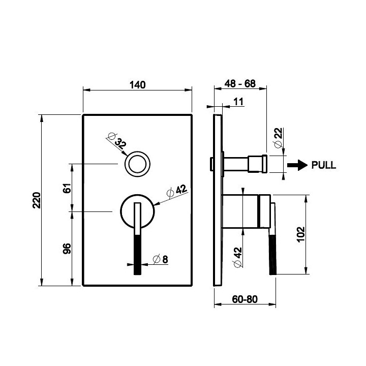 Bateria natryskowa 2-drożna GESSI INGRANAGGIO chrom 63577031