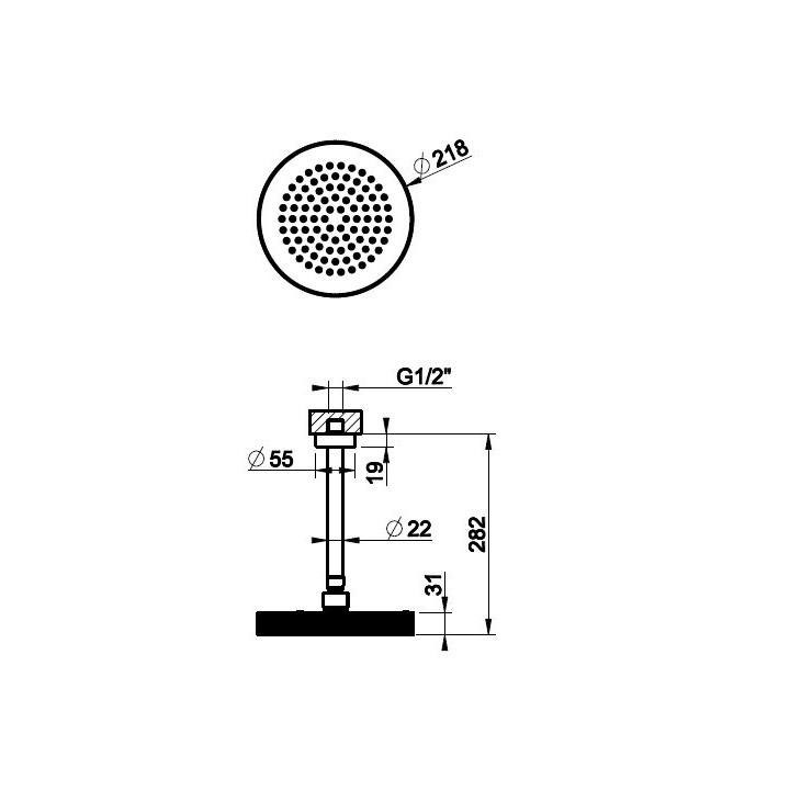 Deszczownica sufitowa 218 mm GESSI INGRANAGGIO chrom 63552031