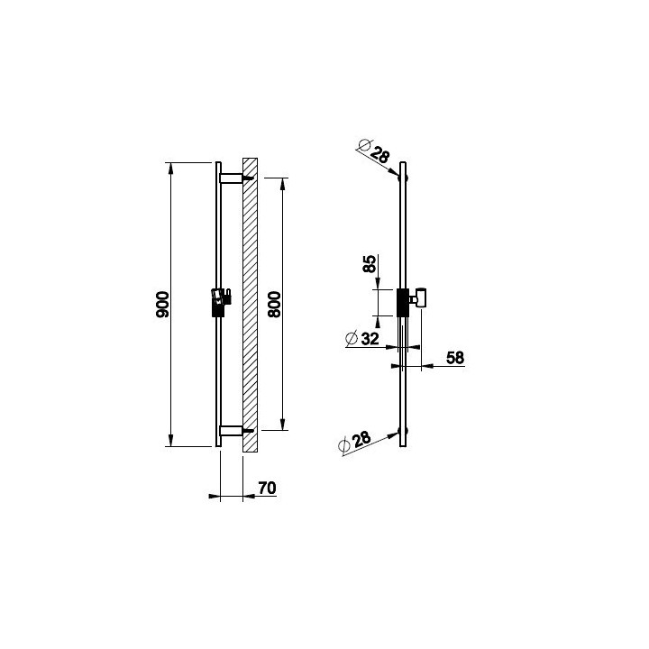 Drążek prysznicowy 900 mm GESSI INGRANAGGIO chrom 63585031