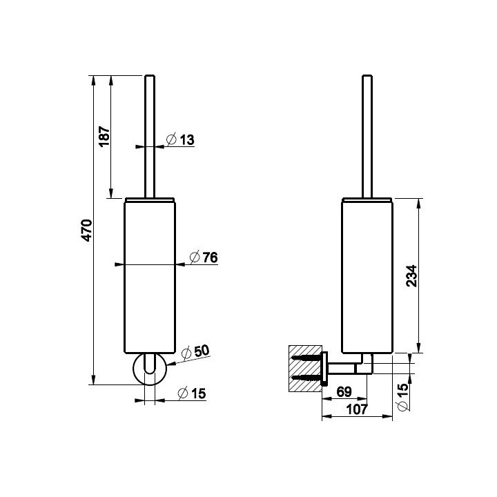Szczotka WC GESSI INGRANAGGIO czarna/chrom 63820031