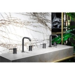 Bateria umywalkowa 3-otworowa wysoka GESSI 316 TRAME stal szczotkowana 54311239