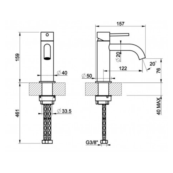 Bateria umywalkowa GESSI 316 MECCANICA stal szczotkowana 54202239