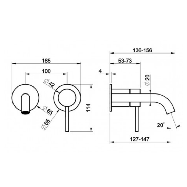 Bateria umywalkowa podtynkowa GESSI 316 MECCANICA stal szczotkowana 54283239