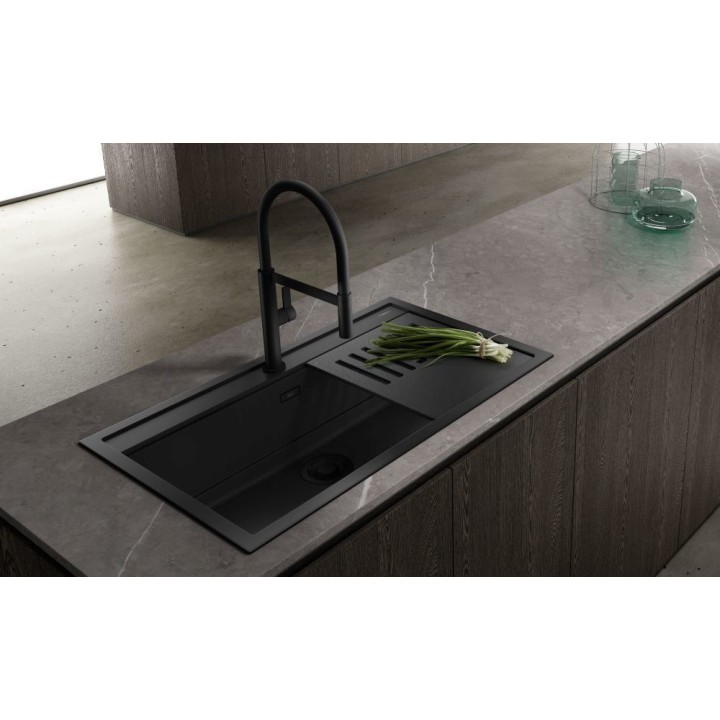 ZLEWOZMYWAK ELLECI BEST 130 GRANITEK NERO LGB13040