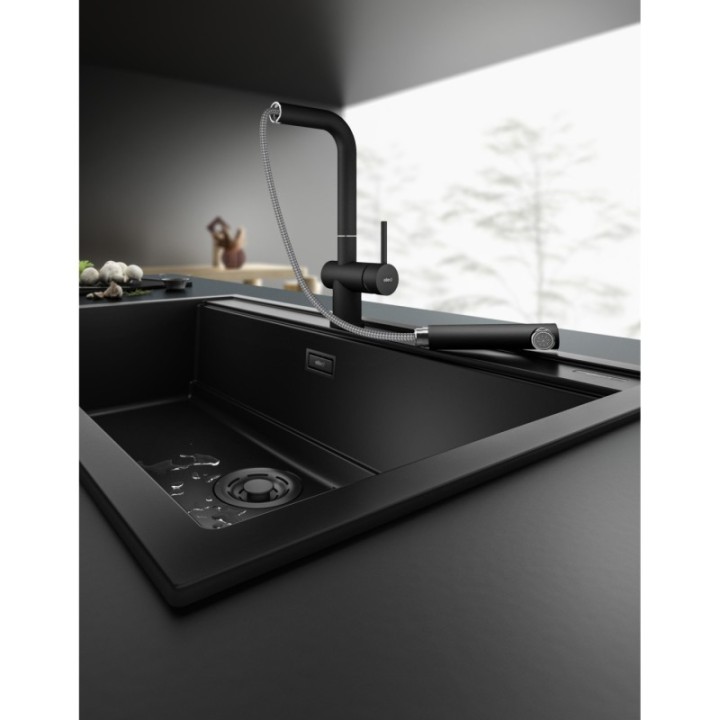 ODPŁYW ELLECI FLOW PRO CZARNY Z PRZELEWEM KITWPT-F-1VSELL-BK
