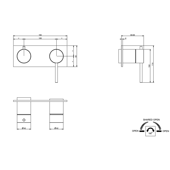 Bateria natryskowa 2-drożna GESSI 316 stal szczotkowana 54079239