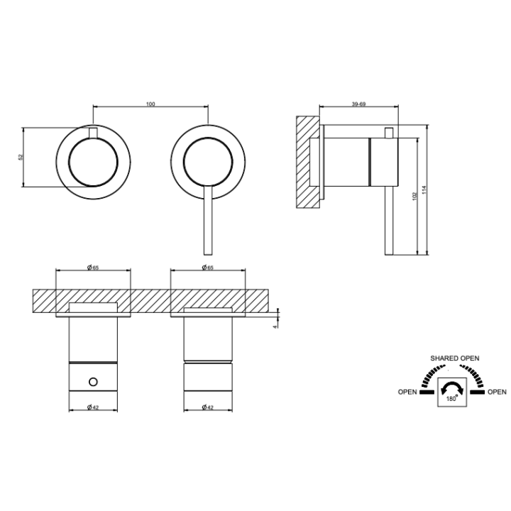 Bateria natryskowa 2-drożna GESSI 316 stal szczotkowana 54077239