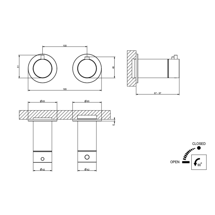 Bateria natryskowa 1-drożna GESSI 316 stal szczotkowana 54232239