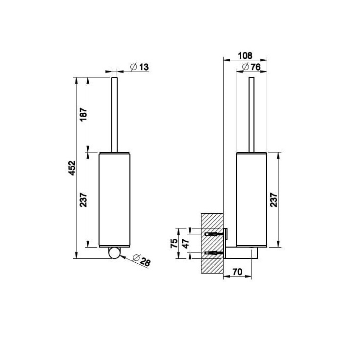Szczotka WC GESSI 316 biała/stal szczotkowana 54719239