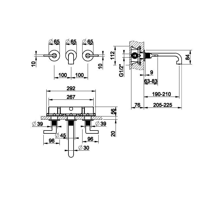 Bateria umywalkowa GESSI INCISO chrom 58090031