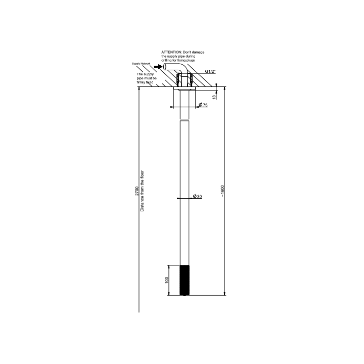 Wylewka umywalkowa sufitowa GESSI INCISO chrom 58199031