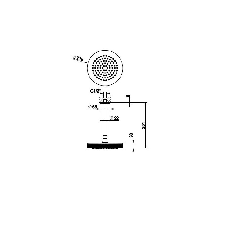 Deszczownica sufitowa 218 mm GESSI INCISO chrom 58186031