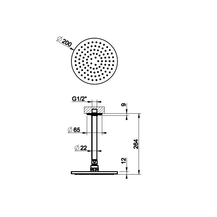 Deszczownica sufitowa 200 mm GESSI INCISO chrom 58152031