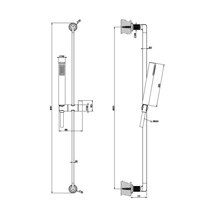 Zestaw prysznicowy GESSI INCISO SHOWER chrom 58145031
