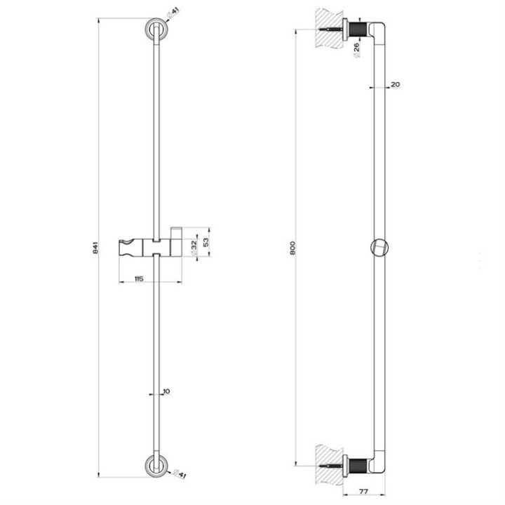Drążek prysznicowy 80 cm GESSI INCISO SHOWER chrom 58144031