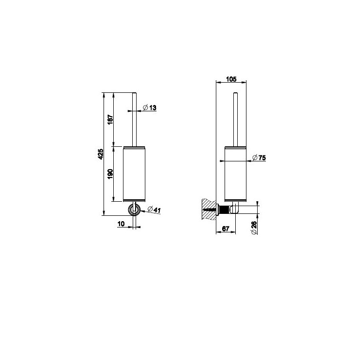 Szczotka WC GESSI INCISO czarna/chrom 58520031