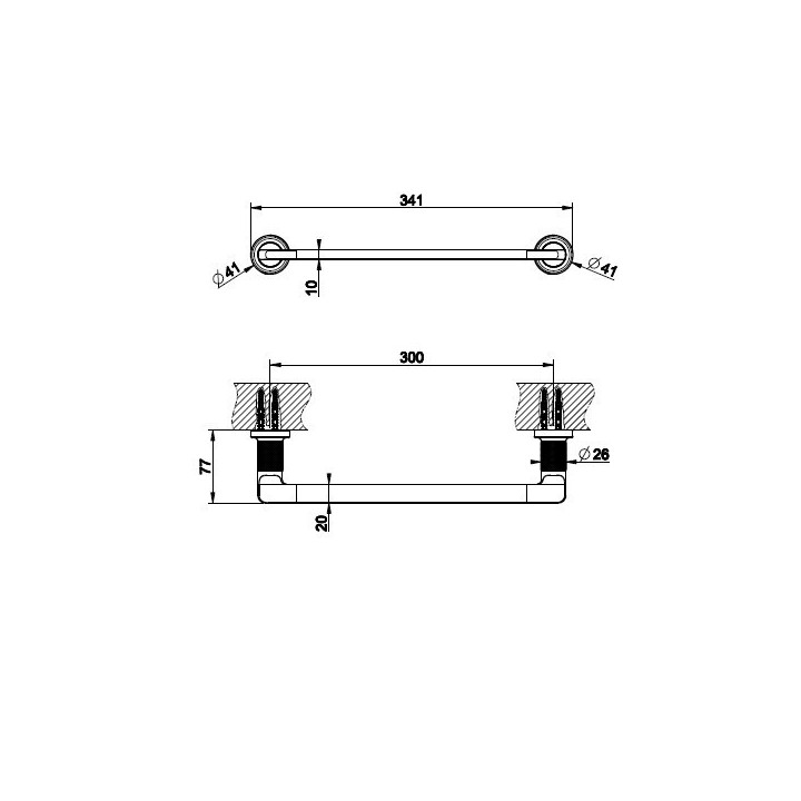 Wieszak na ręcznik 30 cm GESSI INCISO chrom 58497031