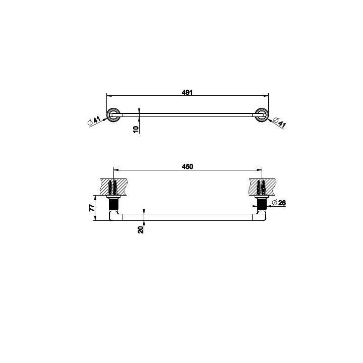 Wieszak na ręcznik 45 cm GESSI INCISO chrom 58500031