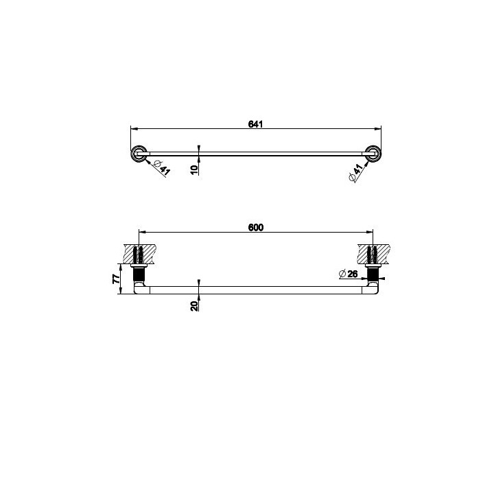 Wieszak na ręcznik 60 cm GESSI INCISO chrom 58503031