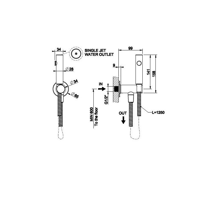 Bidetka GESSI INCISO chrom 58151031