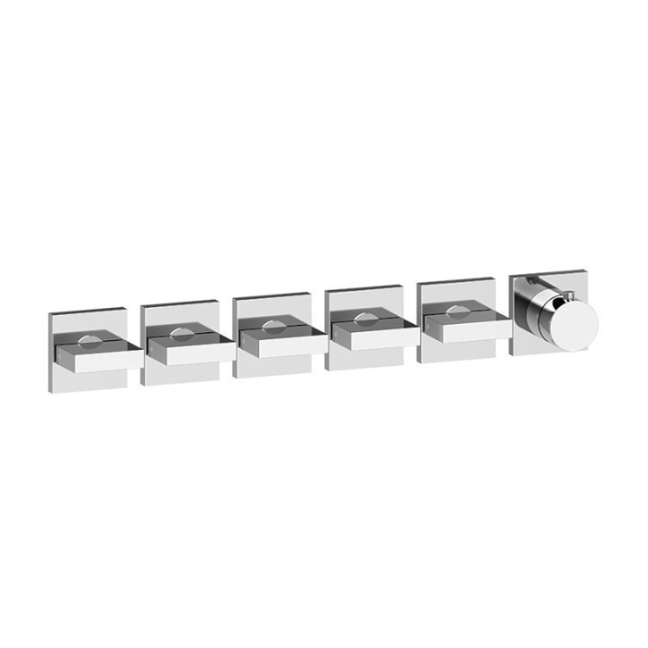 Bateria natryskowa termostatyczna 5-drożna GESSI RETTANGOLO chrom 44340031