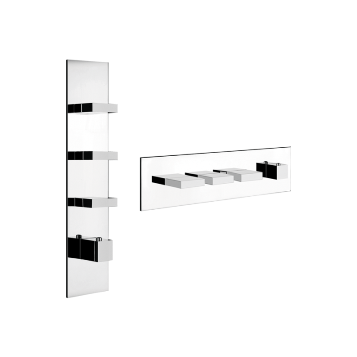 Bateria natryskowa termostatyczna 3-drożna GESSI RETTANGOLO chrom 43026031