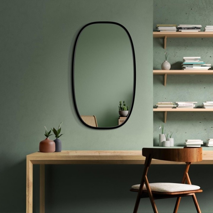 LUSTRO DOLIO – CZARNE OWALNE 50x85cm GieraDesign DOL/B/50x85