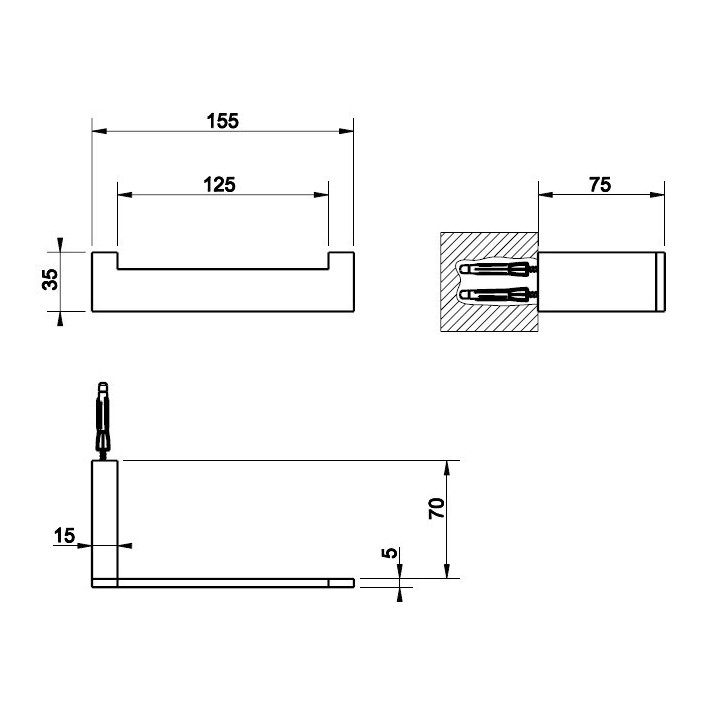 Uchwyt na papier toaletowy GESSI RETTANGOLO chrom 20855031