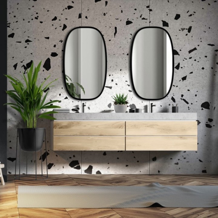LUSTRO DOLIO – CZARNE OWALNE 50x85cm GieraDesign DOL/B/50x85