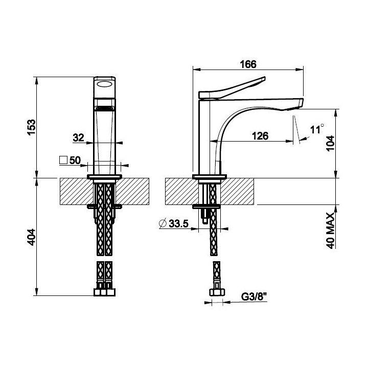 Bateria umywalkowa GESSI RILIEVO chrom 59002031