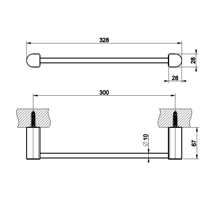 Wieszak na ręcznik 30 cm GESSI RILIEVO chrom 59397031