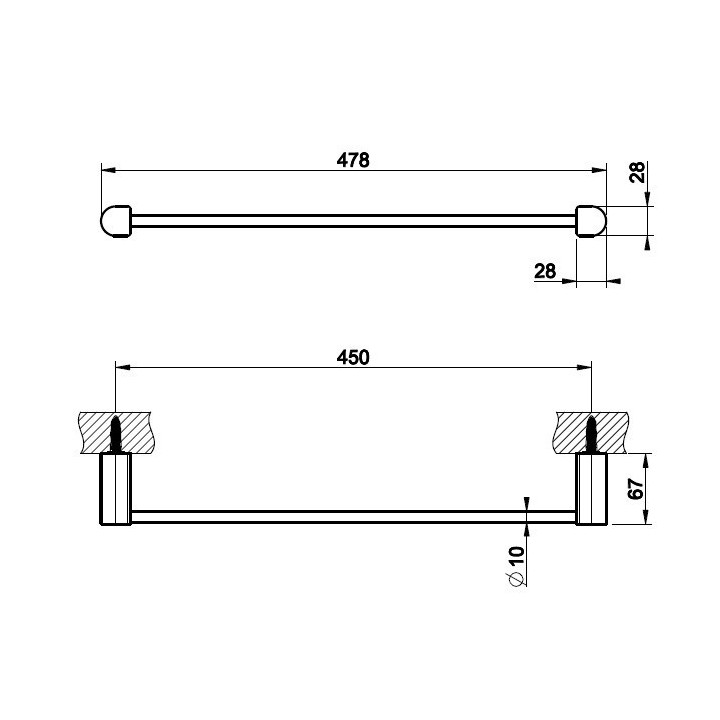 Wieszak na ręcznik 45 cm GESSI RILIEVO chrom 59400031
