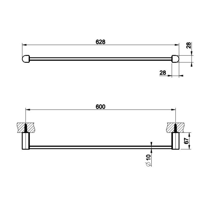 Wieszak na ręcznik 60 cm GESSI RILIEVO chrom 59403031