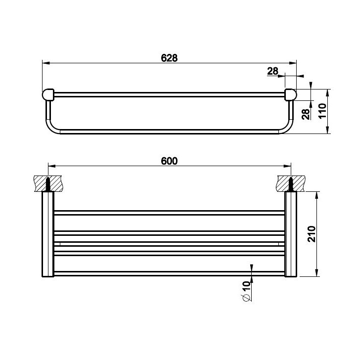 Wieszak na ręcznik 60 cm GESSI RILIEVO chrom 59407031