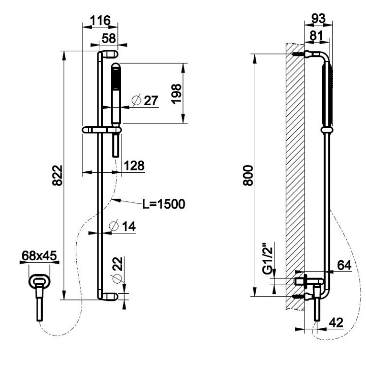Zestaw natryskowy GESSI GOCCIA chrom 33642031