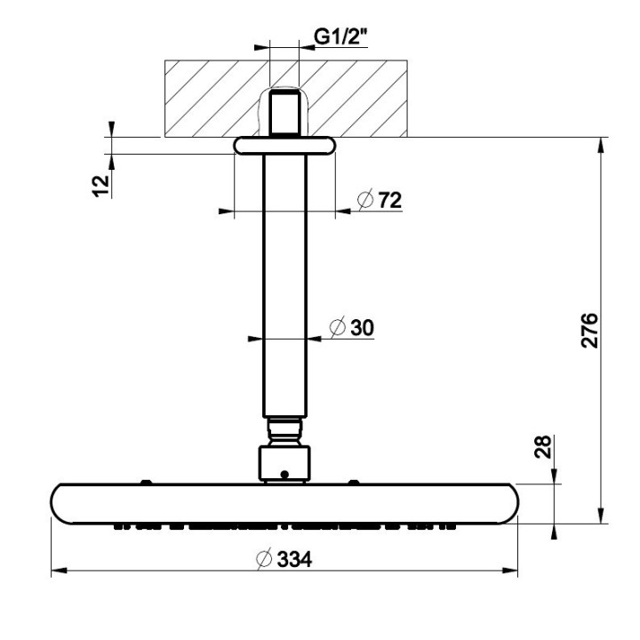 Deszczownica sufitowa 33,4 cm GESSI GOCCIA chrom 33766031