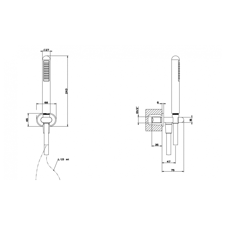 Zestaw prysznicowy GESSI GOCCIA chrom 33773031