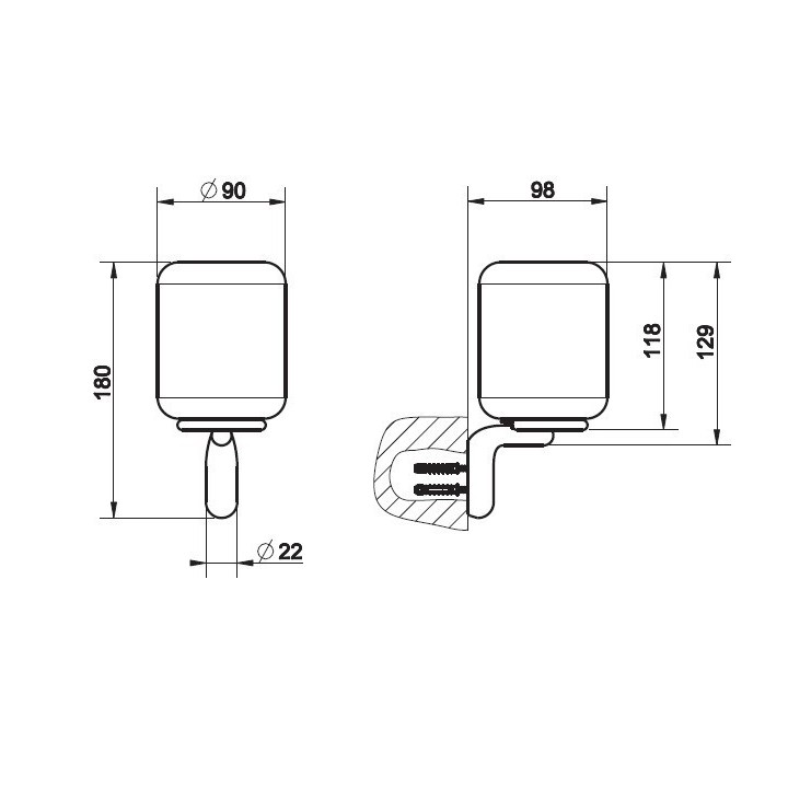 Kubek GESSI GOCCIA biały/chrom 38007031