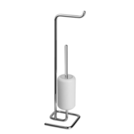 Szczotka do WC z uchwytem na papier toaletowy GESSI GOCCIA biała/chrom 38067031