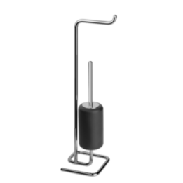 Szczotka do WC z uchwytem na papier toaletowy GESSI GOCCIA czarna/chrom 38068031
