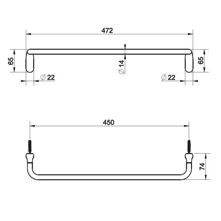 Wieszak na ręcznik 45 cm GESSI GOCCIA chrom 38100031