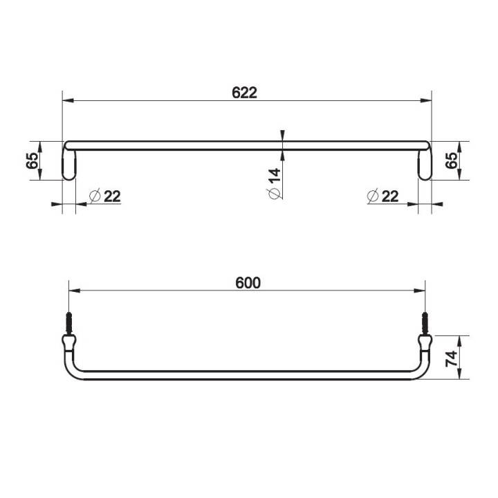 Wieszak na ręcznik 60 cm GESSI GOCCIA chrom 38103031