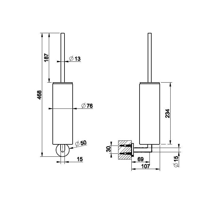 Szczotka WC GESSI TONDO biała/chrom 63619031
