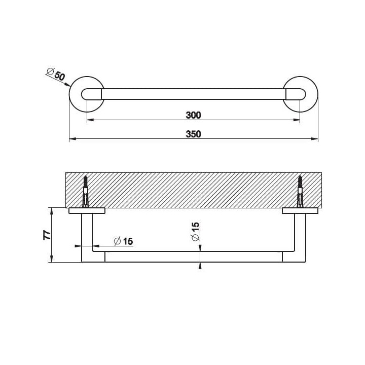 Wieszak na ręcznik 30 cm GESSI TONDO chrom 63697031